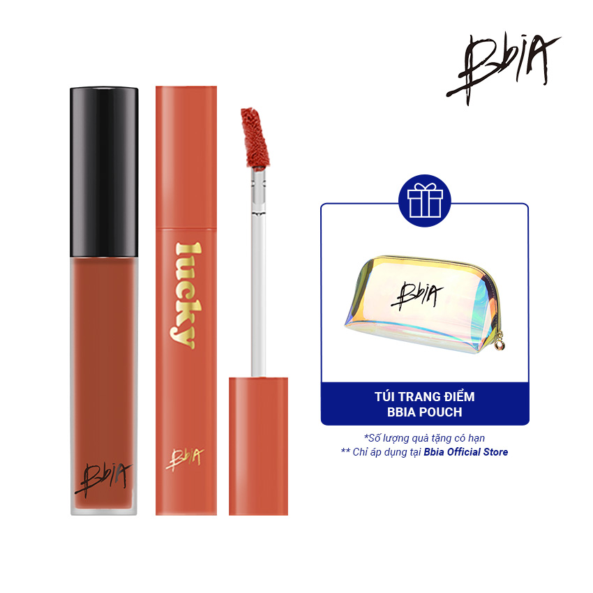 Combo Lucky Shine Tint Version 2 + Last Velvet Lip Tint #34 FEIGN CALM tặng 01 Pouch đựng mỹ phẩm