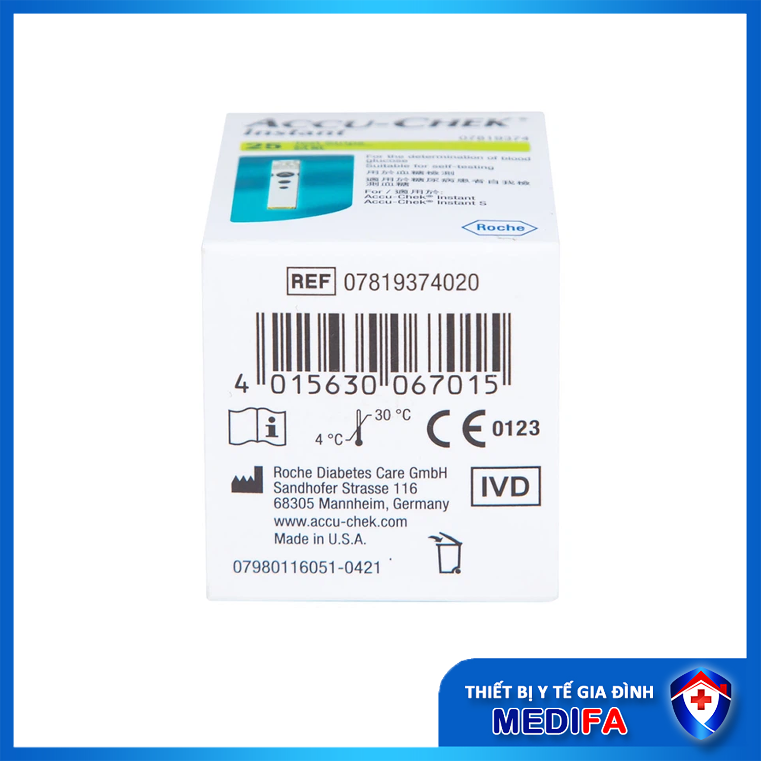 Hộp 50 que thử đường Accu Chek Instant