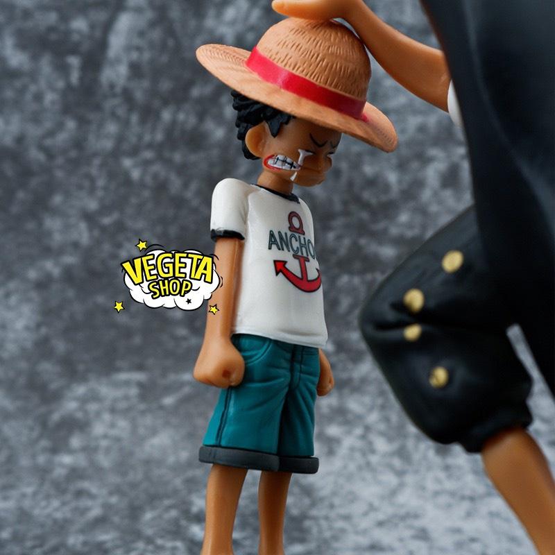 Mô hình One Piece - Monkey D Luffy và Shanks tóc đỏ - Hoạt cảnh Shanks mất tay vì cứu Luffy khóc nhè - Cao 18cm
