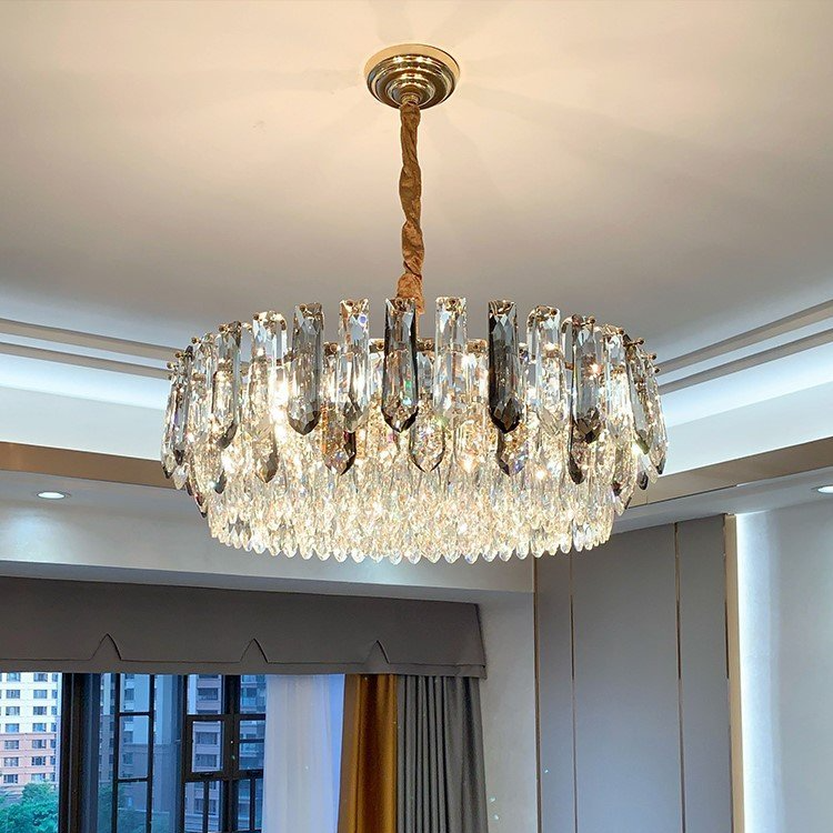 Đèn chùm ROZUR pha lê phong cách châu Âu hiện đại trang trí nội thất cao cấp