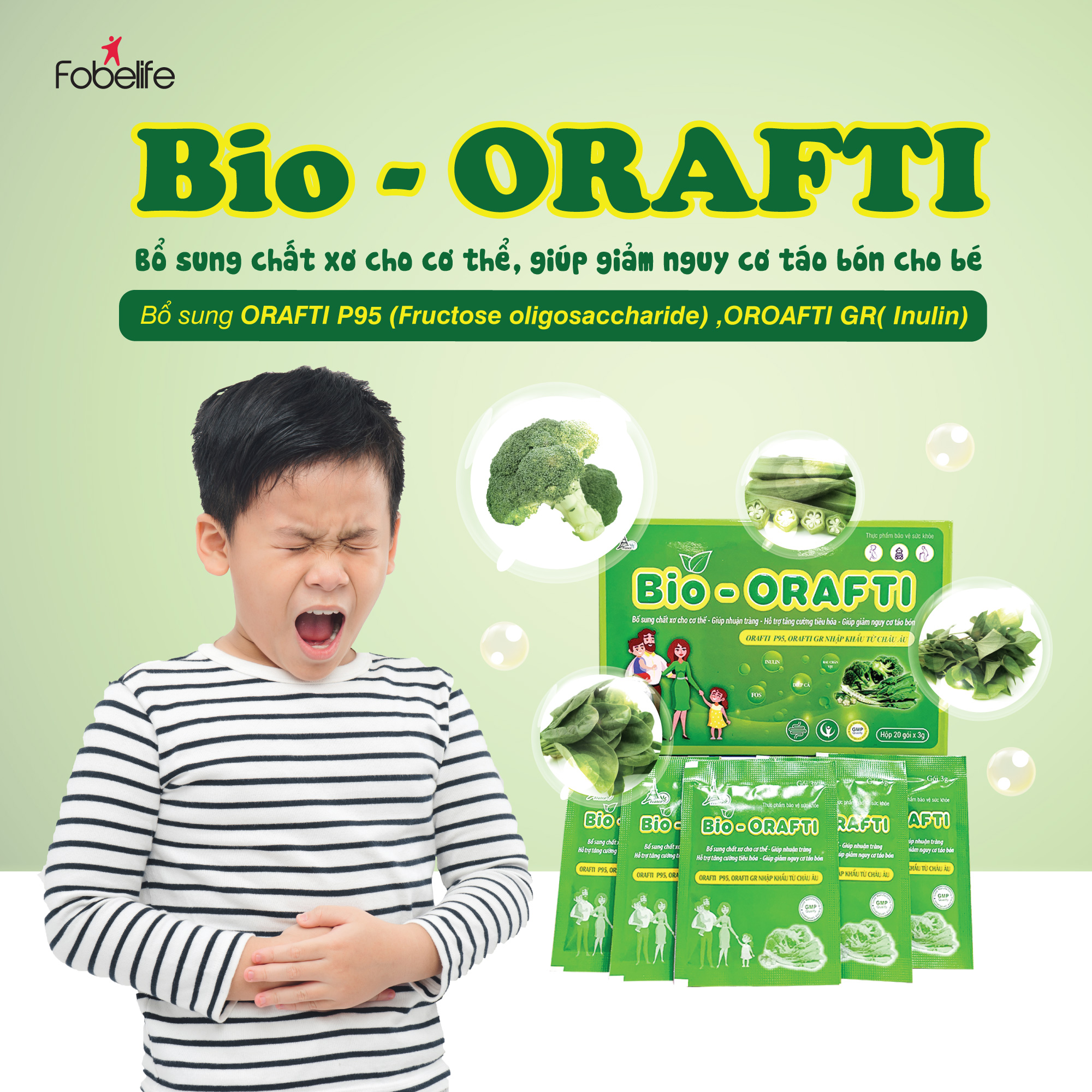 Gói Uống Bổ Sung Chất Xơ Giúp Giảm Táo Bón BIO- ORAFTI ( hộp 20 gói )