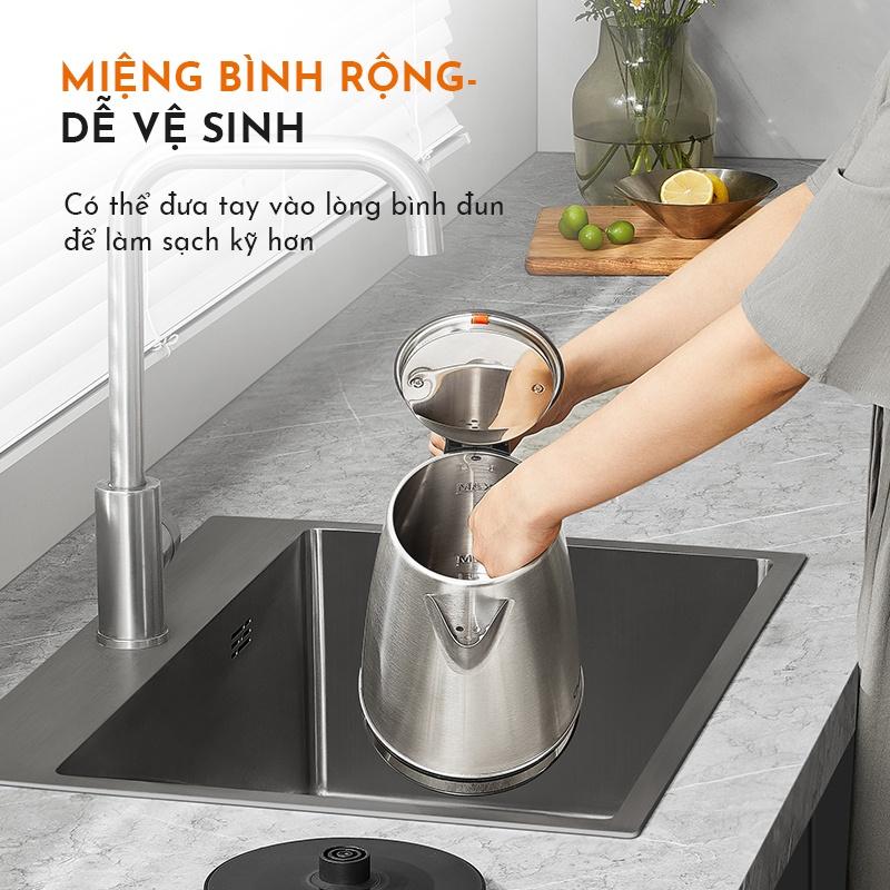 Bình đun nước siêu tốc Gaabor EK20M-WH01A 2L công suất 1500W cao cấp dễ vệ sinh - Hàng chính hãng