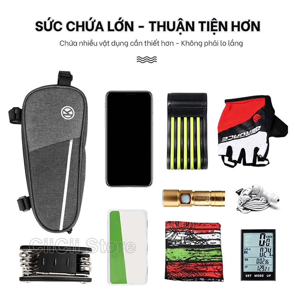 Túi Treo Xe Đạp Thể Thao Chống Nước Size Lớn 26 cm - Hàng Nhập Khẩu