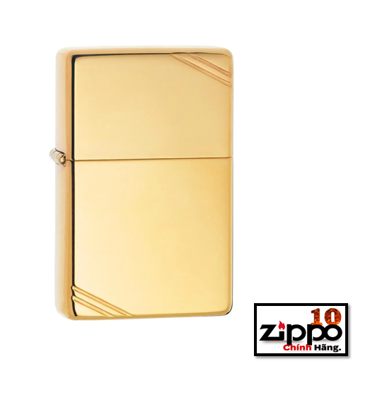 Bật lửa Zippo 270  High Polish Brass Vintage with Slashes 270 - Chính hãng 100%