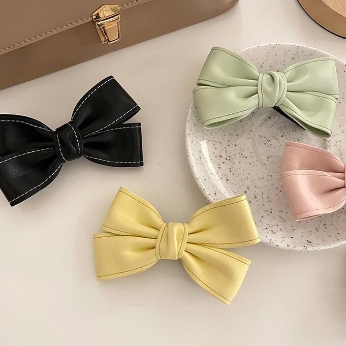 Kẹp Tóc Kẹp Nơ Màu Pastel Phong Cách Hàn Quốc