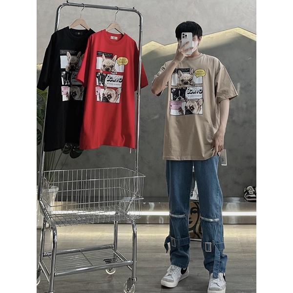 Áo thun unisex áo nam nữ in hình con chó dễ thương