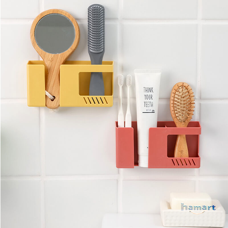 Kệ Để Điện Thoại Đỡ Remote Điều Khiển Dán Tường 2 Ngăn Đựng Bút Kính Đầu Giường Keo 3M Siêu Dính