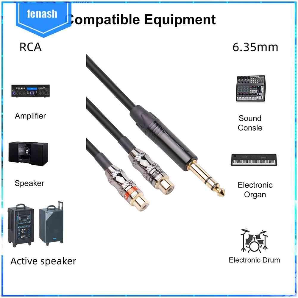 Cáp KếT NốI 6.35mm Mạ VàNg 24k RCA Sang 1 / 4 inch RCA Sang 1 / 4 inch Chuyên DụNg Cho Studio