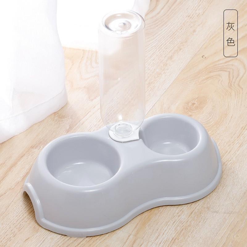Bát Ăn Đôi Kèm Bình Uống Nước Tự Động - Bát Nhựa Đế Chống Trượt Cao Cấp