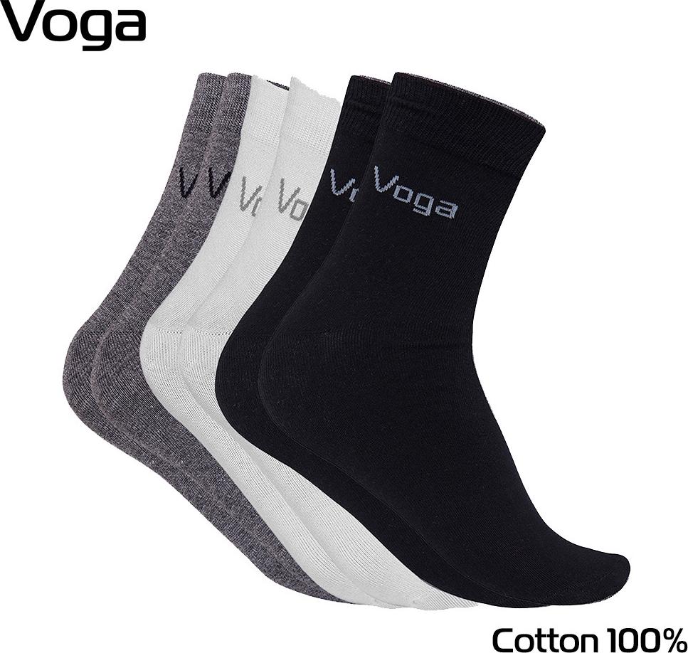 Set 3 Đôi Tất Vớ Nam Cao Cấp Voga Cổ Cao - Đen, Xám, Trắng