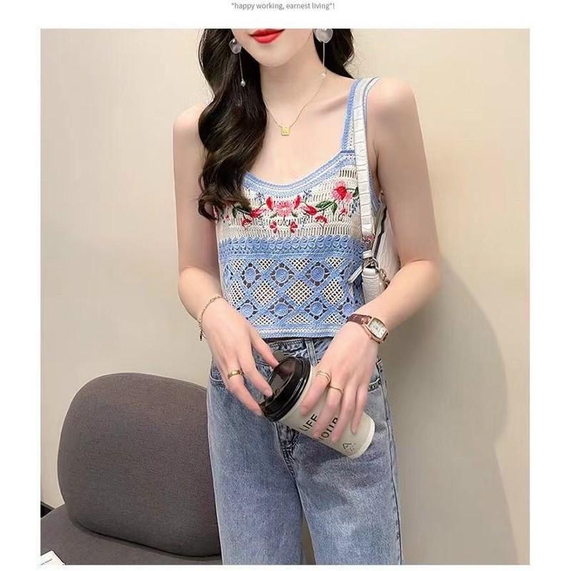 Áo hai dây boho thêu hoa
