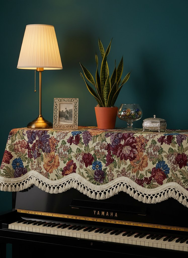 Khăn phủ đàn piano cơ đàn piano điện tử 88 phím sang trọng cổ điển giáng sinh noel năm mới Tết - Hàng chính hãng