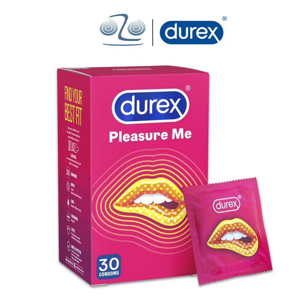 Bao cao su Durex Pleasure Me gân gai hàng chính hãng size 56 - Hộp 30 bcs