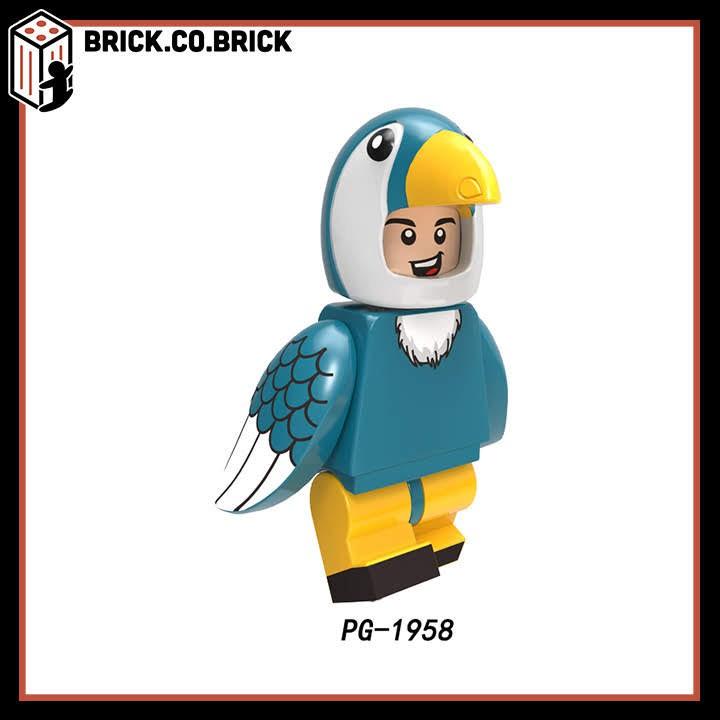 Đồ chơi Lắp ráp minifig Nhân vật Hóa trang Động vật Chó Mèo Nai Rồng Kangaroo Vẹt PG8223 - PG-1958