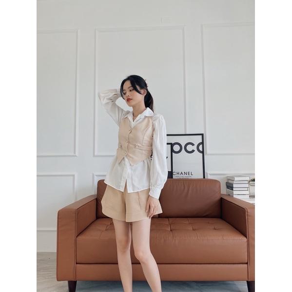Áo croptop kiểu gile cá tính REVERCLOTHINGS dạ cao cấp Gile Top