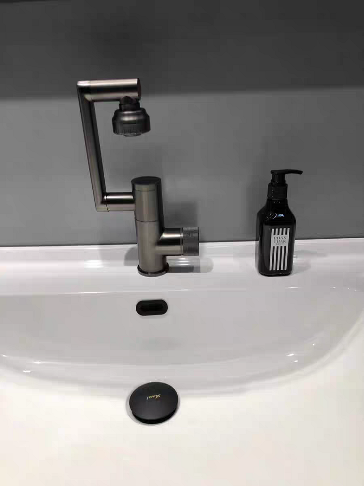 Vòi lavabo nóng lạnh đồng mạ PVD cao cấp xoay 720độ