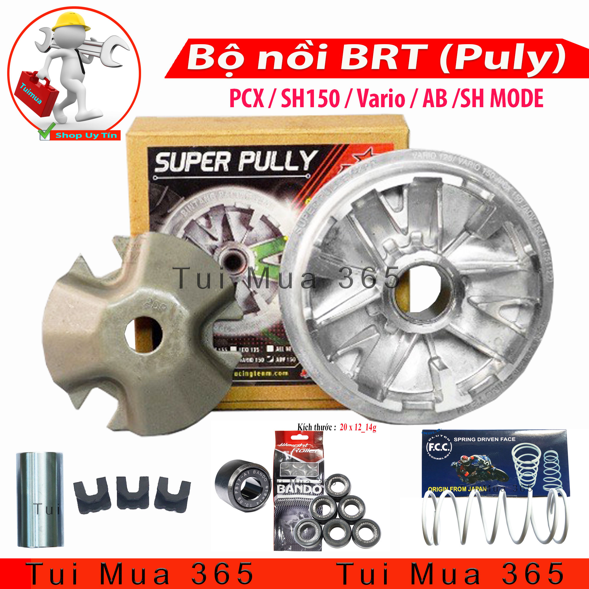 FULL BỘ NỒI TRƯỚC BRT RACING HONDA VARIO, AIRBLADE, CLICK, SH MODE, PCX, SH VN TẶNG KÈM CÁNH QUẠT