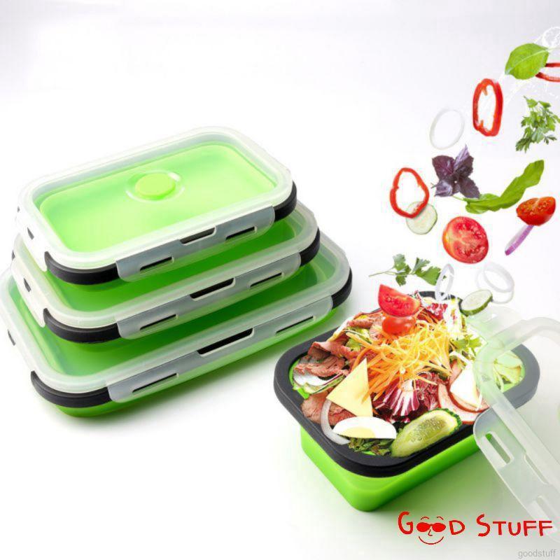 Bộ hộp đựng đồ bằng silicon xếp gọn tiện lợi
