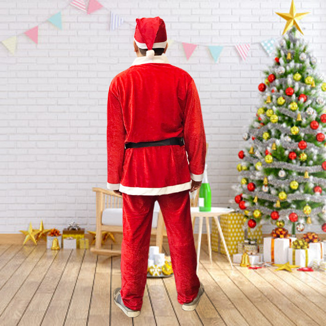 Bộ quần áo ông già noel vải nhung
