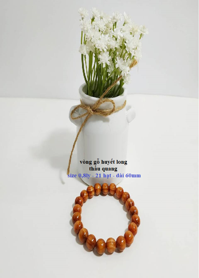 Vòng tay gỗ Huyết Long size 8 ly màu nâu đỏ - Gỗ Nghệ Thuật Kinh Bắc