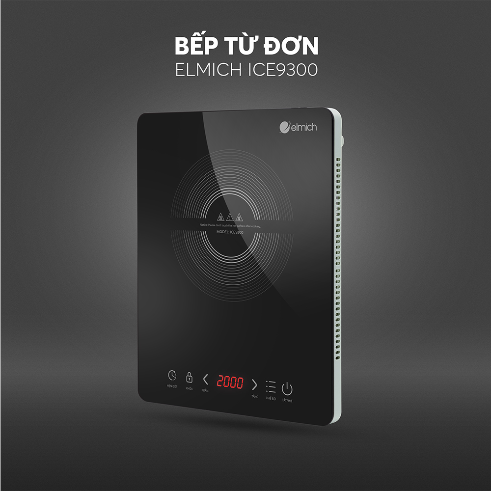 Bếp Điện Từ Elmich ICE9300 2000W, Hàng Chính Hãng, Cảm Ứng, Tự Ngắt Khi Quá Nhiệt, 9 Mức Độ -JoyMall