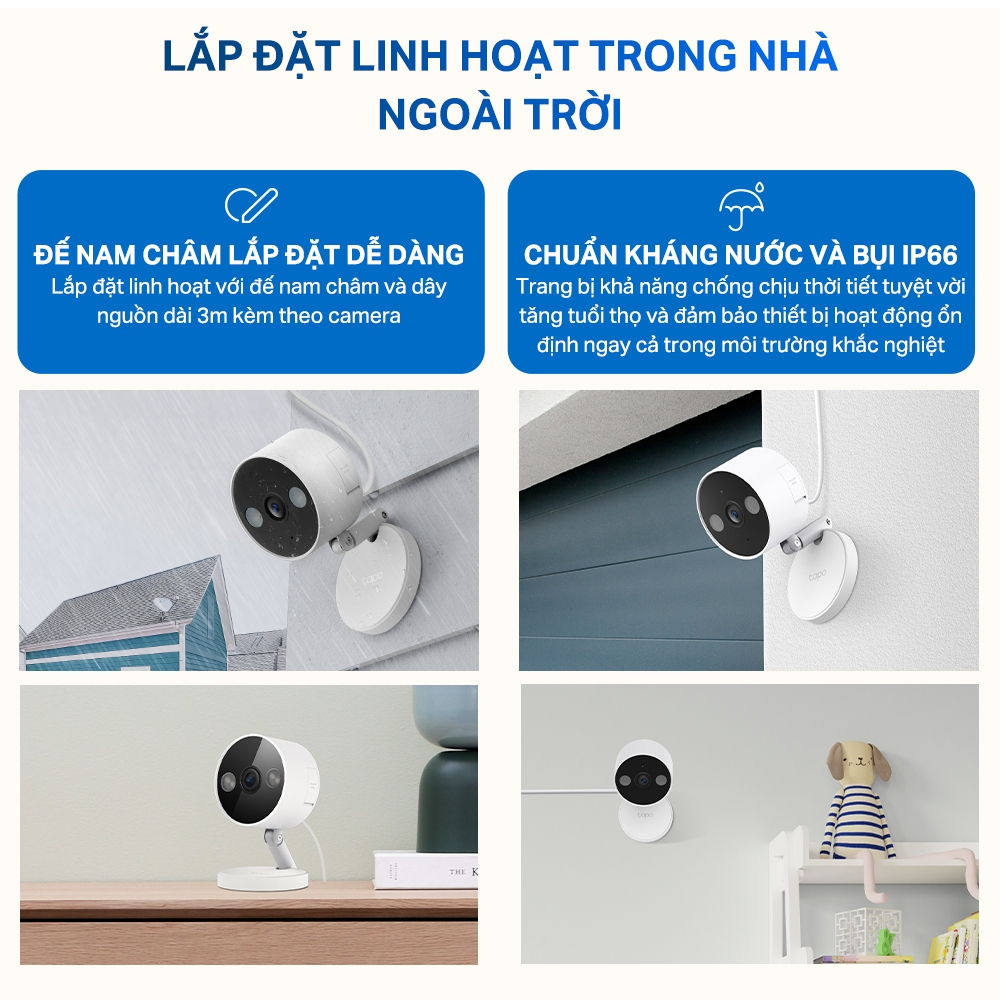 Camera Trong nhà &amp; Ngoài trời Tp-Link Tapo C120 - Độ phân giải 2K 4MP, Chống chịu thời tiết IP66, Có loa báo động, Đàm thoại 2 chiều - HÀNG CHÍNH HÃNG