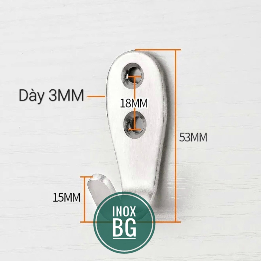 Móc đơn tròn Inox mờ bắt tường treo đồ tiện dụng