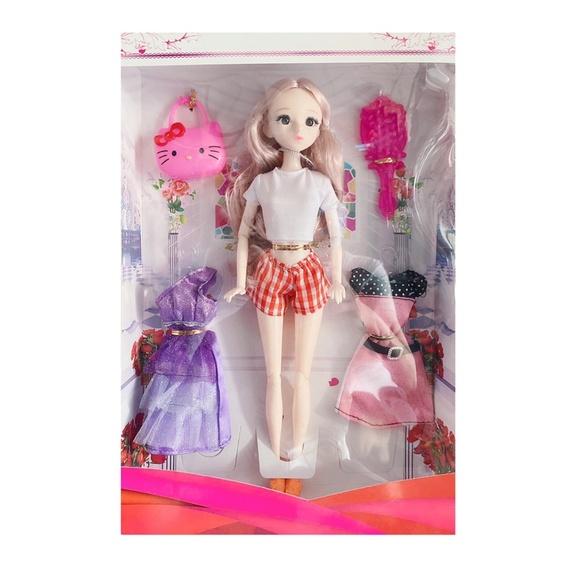 Combo búp bê thời trang đồ Tây có 2 đầm ngắn và phụ kiện- không có hộp giấy