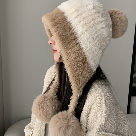 Mũ len nữ LADY lông cừu cao cấp mới, nón len quả bông nữ phong cách Hàn