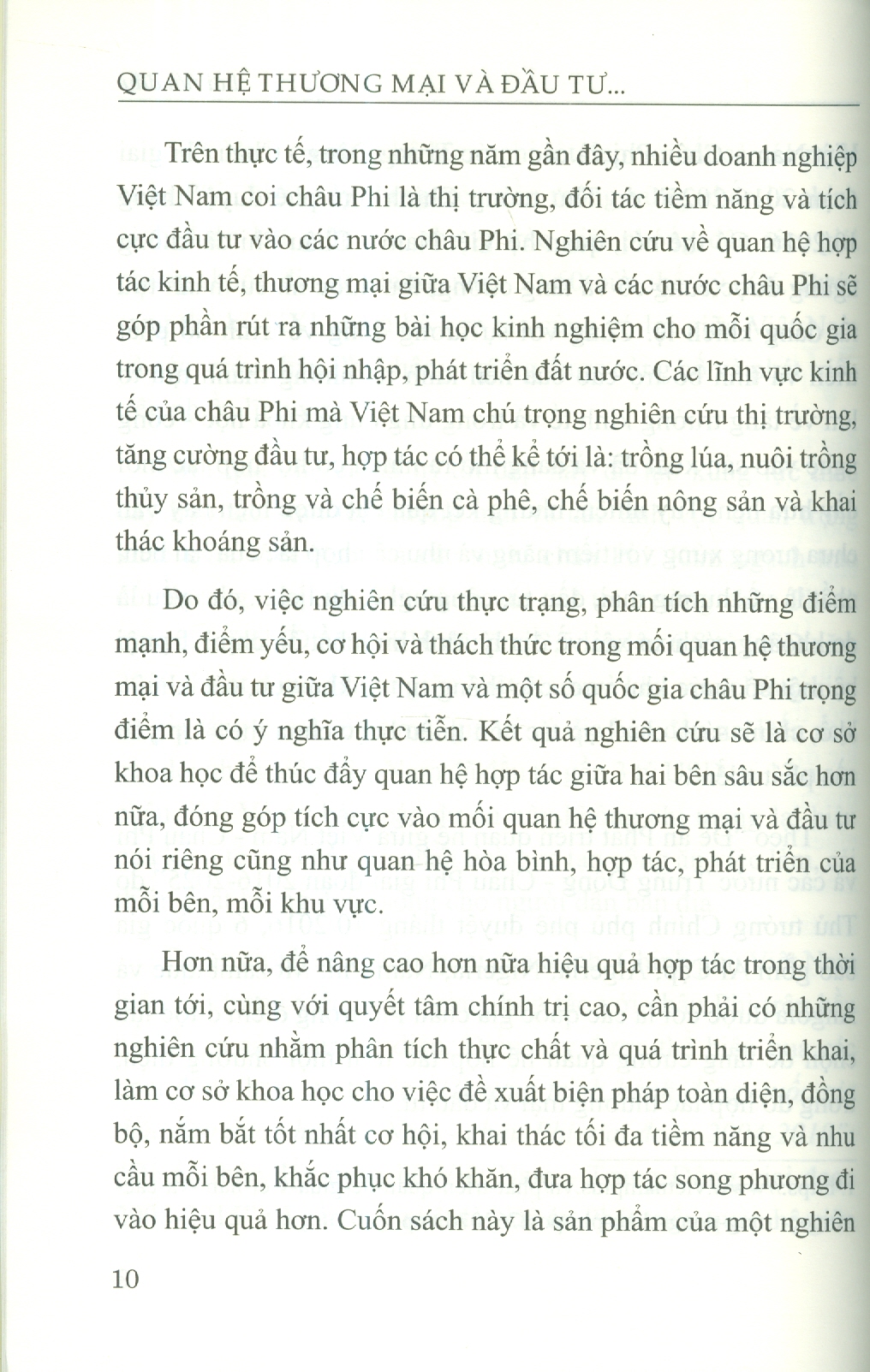 Quan Hệ Thương Mại Và Đầu Tư Của Việt Nam Với Một Số Quốc Gia Châu Phi Trọng Điểm: Bối Cảnh Mới, Định Hướng Mới (Sách Chuyên Khảo)