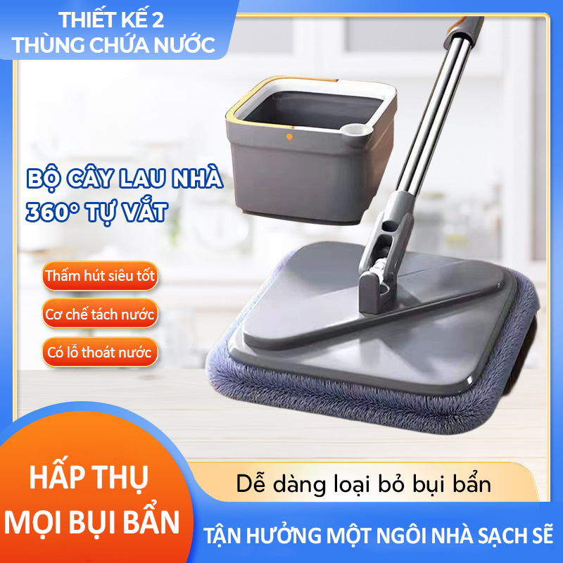 Bộ Cây Lau Nhà 360 Độ Tự Vắt thông minh - K1490