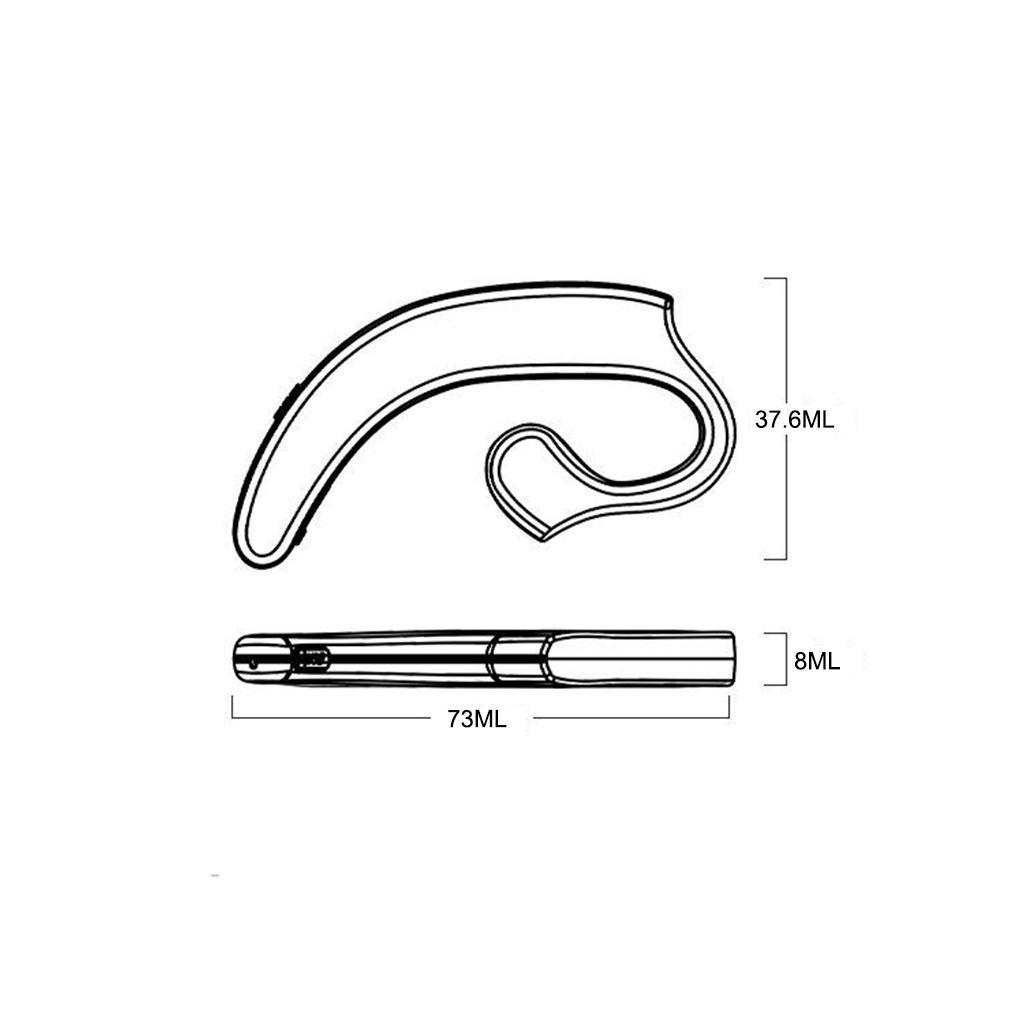 2xBluetooth Bone Conduction Headset Wireless Sport Headphone Earphone W/ Mic