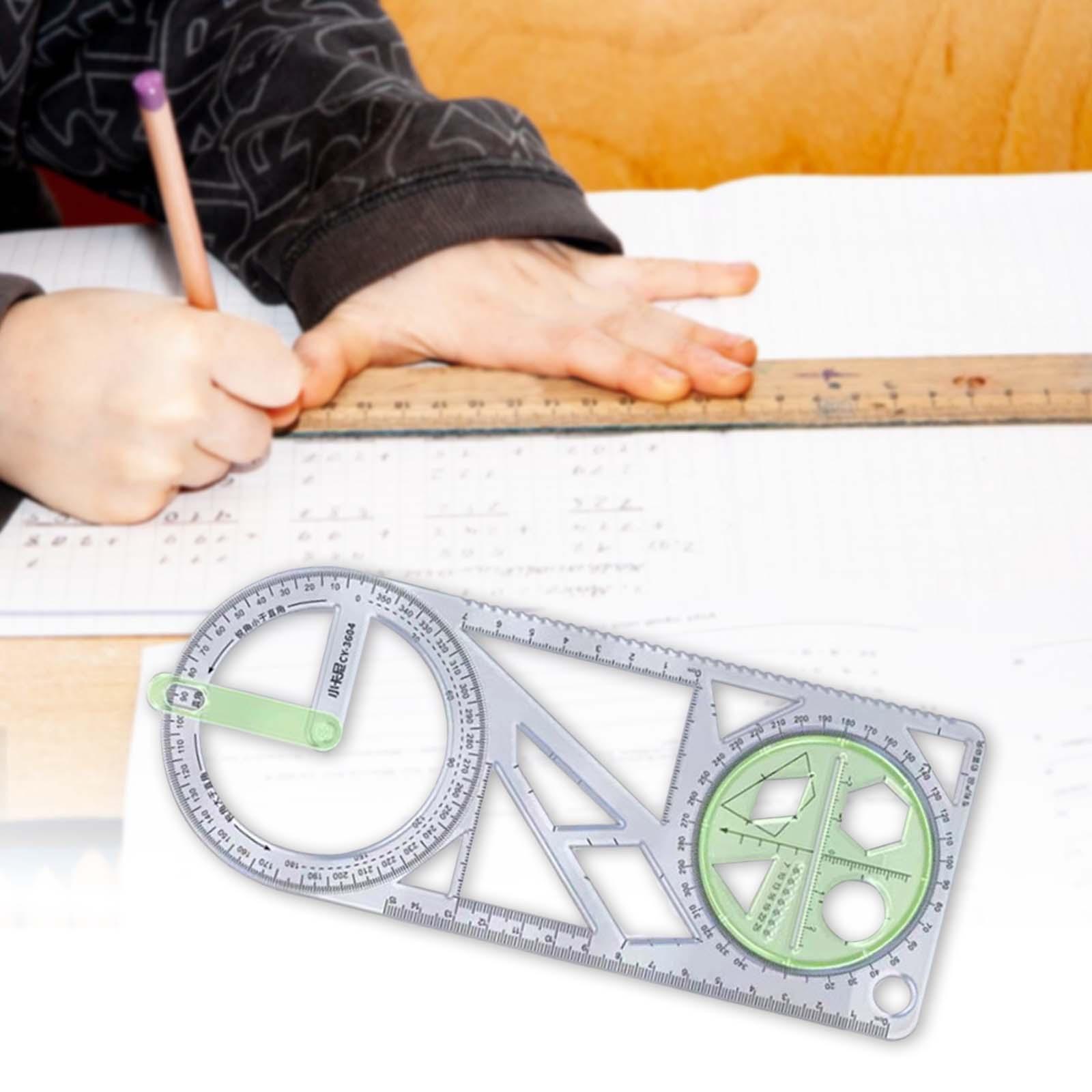 2xGeometric Ruler Drawing Ruler Measuring Stencil for Artists Sewing Office