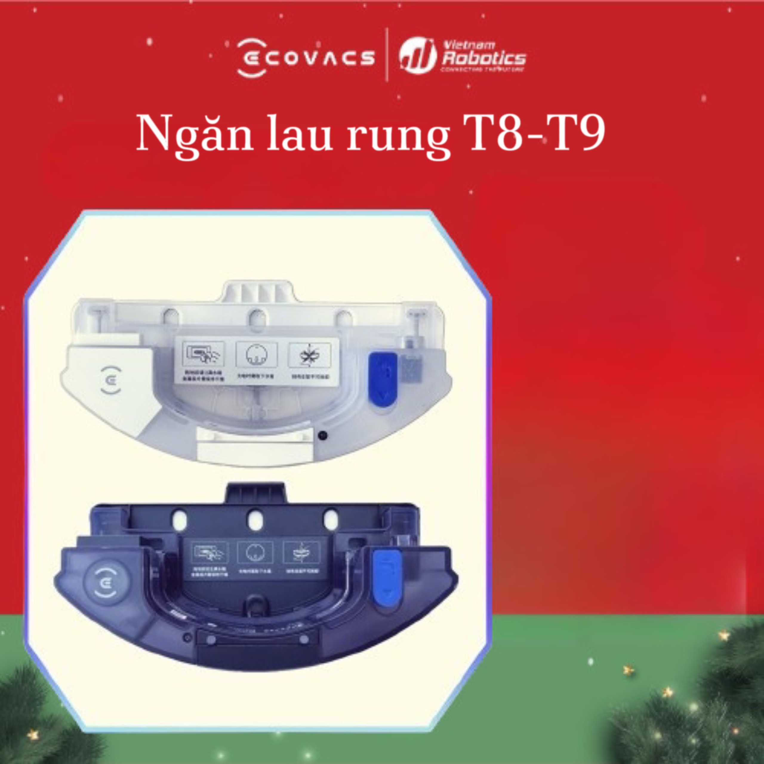 Ngăn lau rung Ozmo Pro - Dùng cho Ecovacs Deebot T8, T9 - Hàng chính hãng