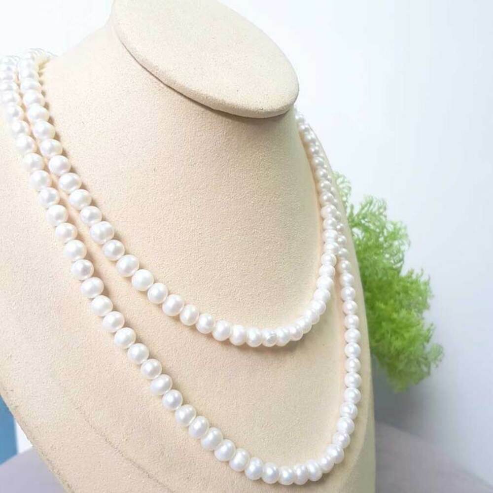 Chuỗi Vòng Cổ Ngọc Trai Tự Nhiên Cao Cấp - Chuỗi Đôi - Trang Sức Cô Tấm - Sophie Pearl (6-7ly) - CTJ0510 + Tặng Kèm Bông Tai