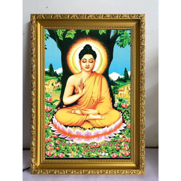 Tranh phật tam thánh, quan âm đèn led 3D nhiều mẫu cao cấp