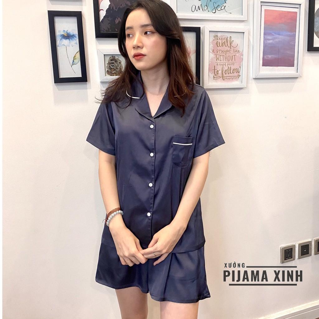Bộ Pijama Lụa Latin - chất trơn nhiều màu Cao cấp Chất đẹp Đường may chuẩn