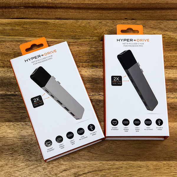 Cổng chuyển Hyper HyperDrive NET 6 in 2 USB-C Hub dành cho Macbook Pro 13" 15" 2016/2017/2018 - Hàng chính hãng