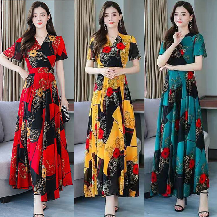 ĐẦM MAXI HỌA TIẾT LẠ MẮT