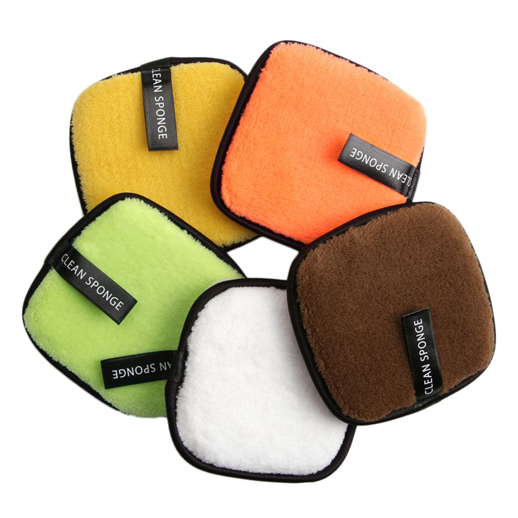 Set Of 5pcs Professional Makeup Removal Square Puffs, Face Makeup Removing Cleaning Puffs Pads