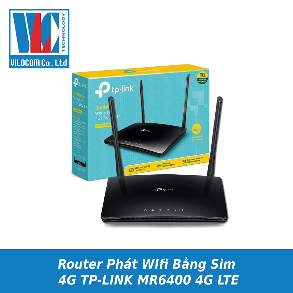 Router phát wifi bằng sim 4G TP LINK TL-MR6400 4G LTE mr6400 - Hàng chính hãng