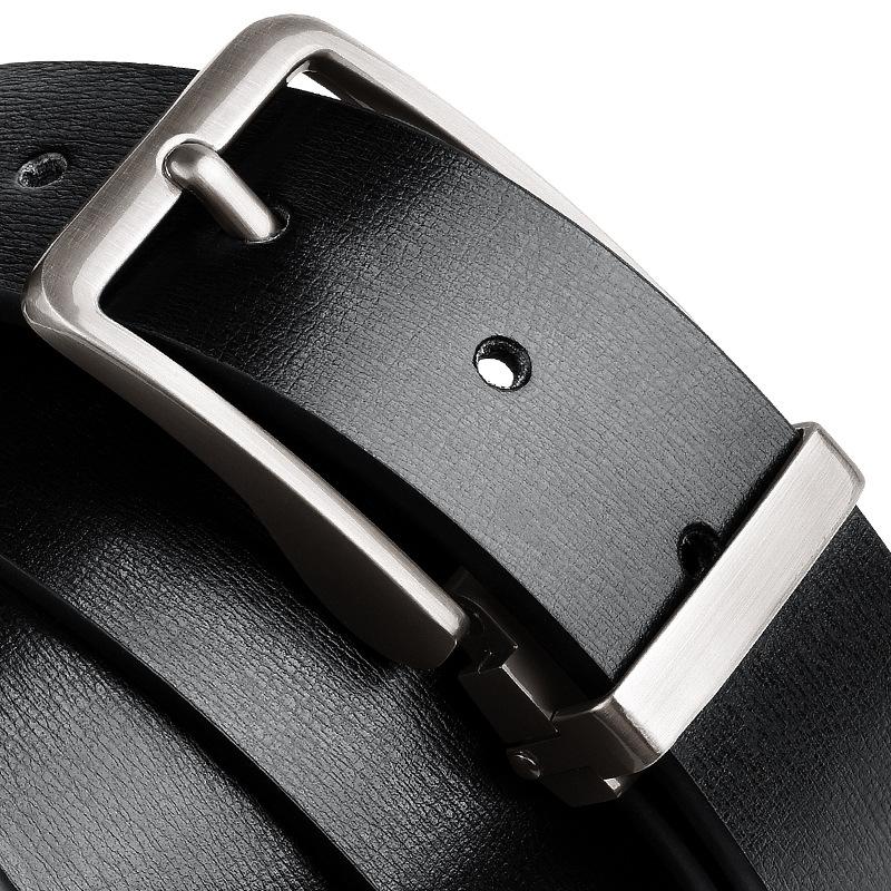 Belt Men's Leather Pin Buckle Belt Men's Cowhide Young Men's Pure Cowhide Formal Wear Men's Leather Belt Korean Style - Pin buckle A01