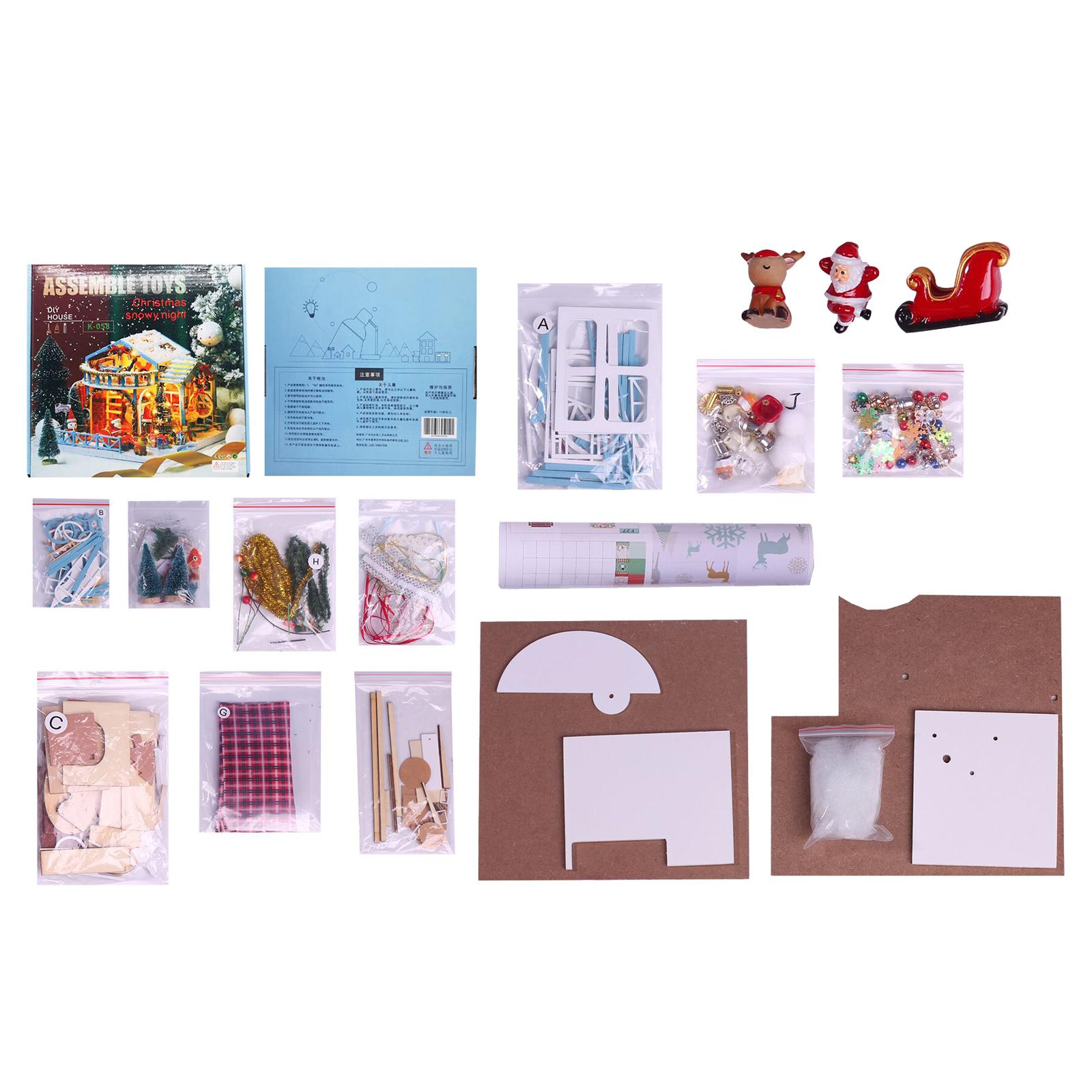 3D DIY Dollhouse Miniature Furniture Kit LED Light Doll House Toy Kid Gift DIY Craft Dollhouse Girls Toys Gift Christmas