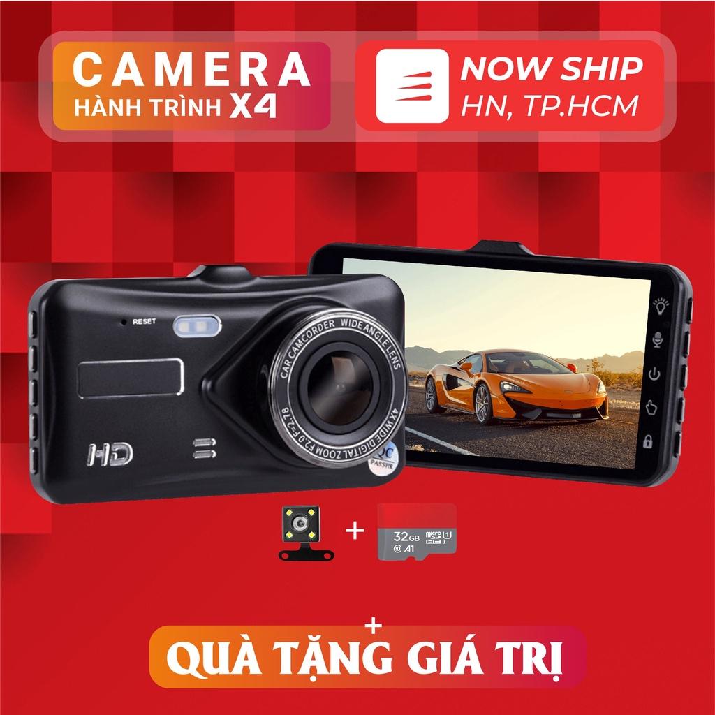 Camera hành trình ô tô X4 XETABON Full HD kèm thẻ nhớ 32GB, màn hình cảm ứng, quay đêm rõ nét, Bảo Hành 12 Tháng 1 đổi 1