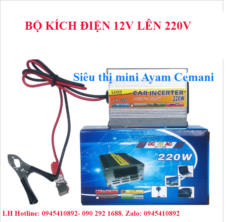 Bộ kích điện 12v lên 220v 220W