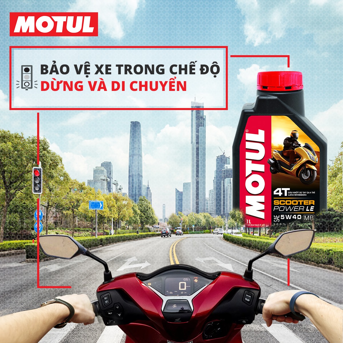 Dầu nhớt xe tay ga MOTUL SCOOTER POWER LE 4T 5W40