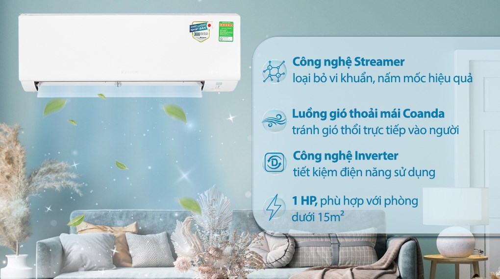 Máy lạnh DAIKIN Inverter 1 HP ATKF25XVMV - Hàng chính hãng