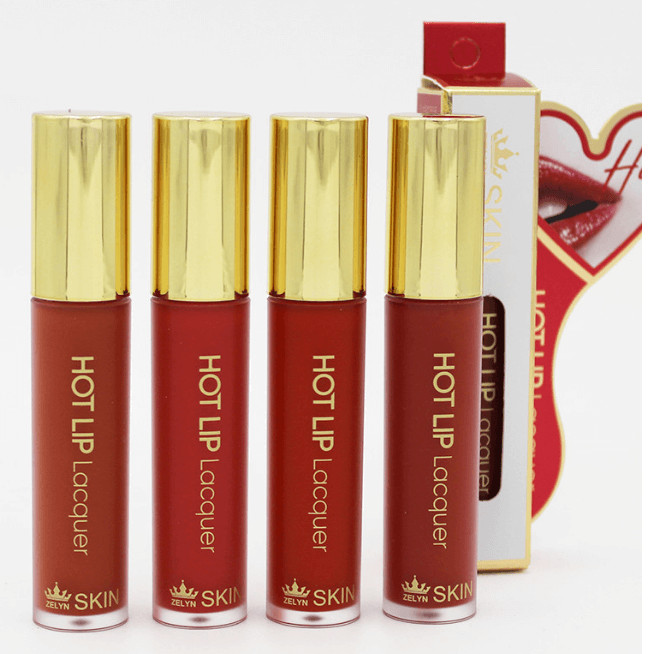 [999-RED SOIL - ĐỎ ĐẤT] SON KEM LÌ HOT LIP LACQUER ZELYN SKIN