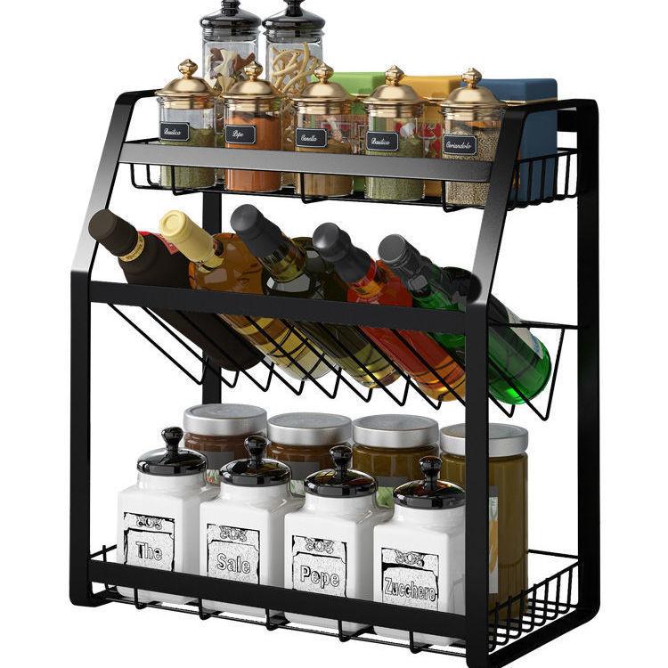 Đặc Biệt Giá Bếp Nhà Mặt Bàn Dầu Muối Giấm Gia Vị Có Giá Để Đồ Gia Vị Giá Dày Nhiều Lớp Giá Để Gia Vị