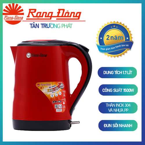 Ấm điện siêu tốc 1.7 lít chính hãng Rạng Đông Model: RD–AST17P2